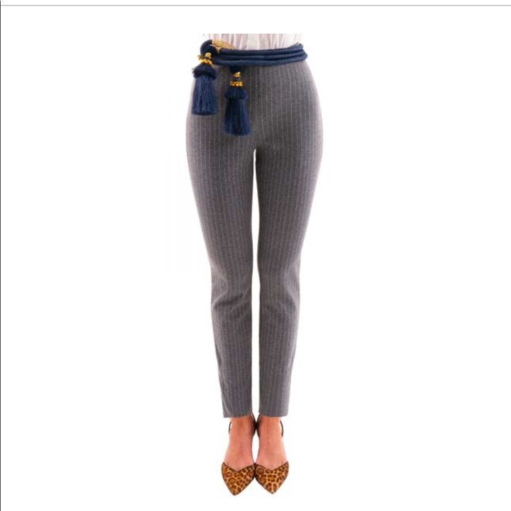 Gretchen Scott Pinstripe Pull On Pant in Grey in M